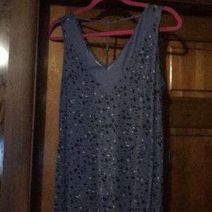Sleeveless blue floral top